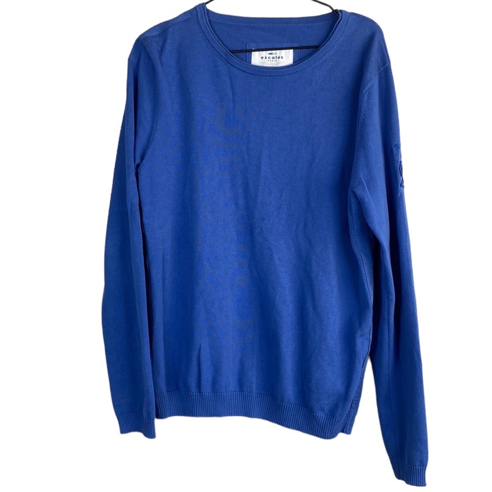 Escales Paris luxury blue crewneck sweater